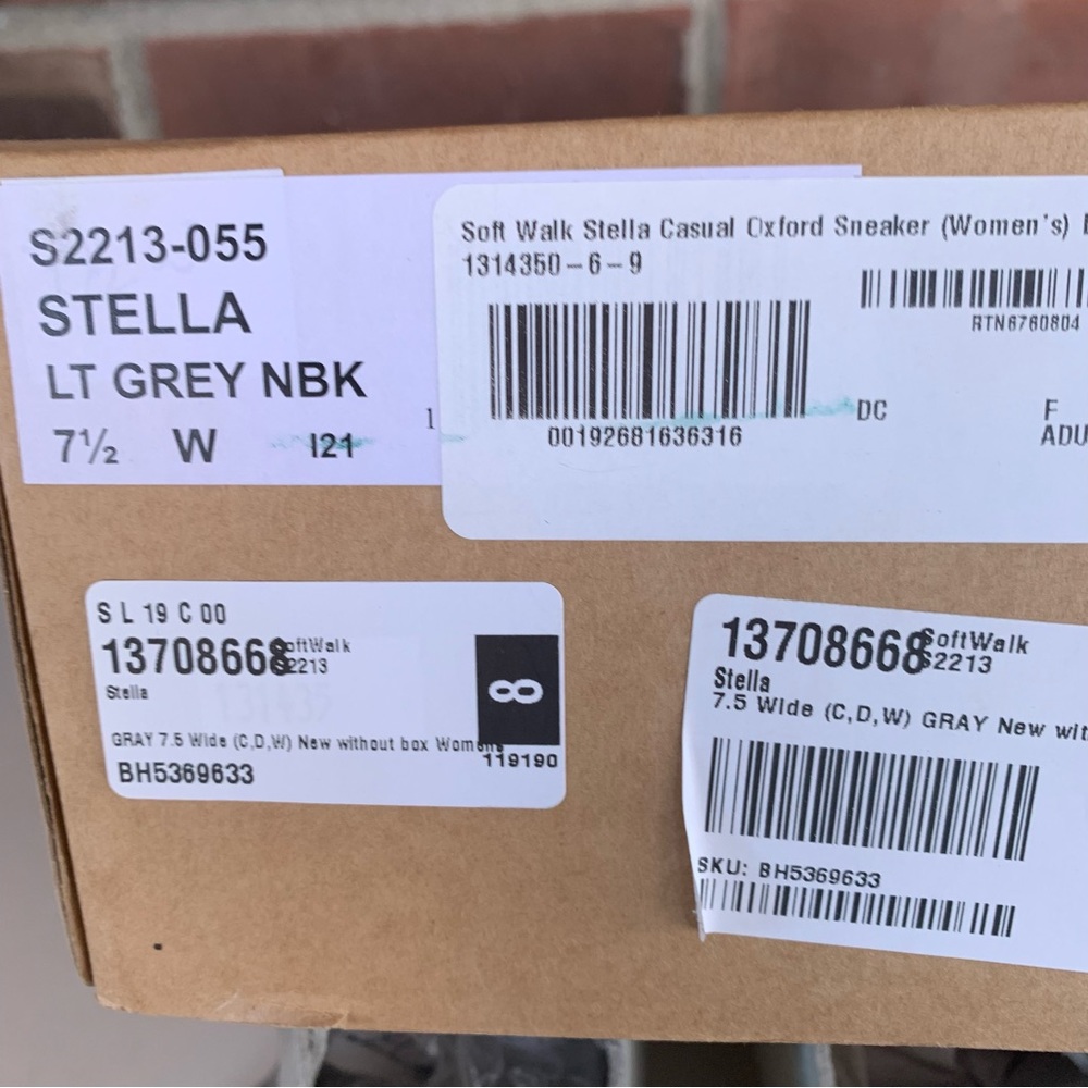 SoftWalk Womens Stella Grey Leather Athletic Training Lace Up Sneakers US 7.5 W - Picture 8 of 8